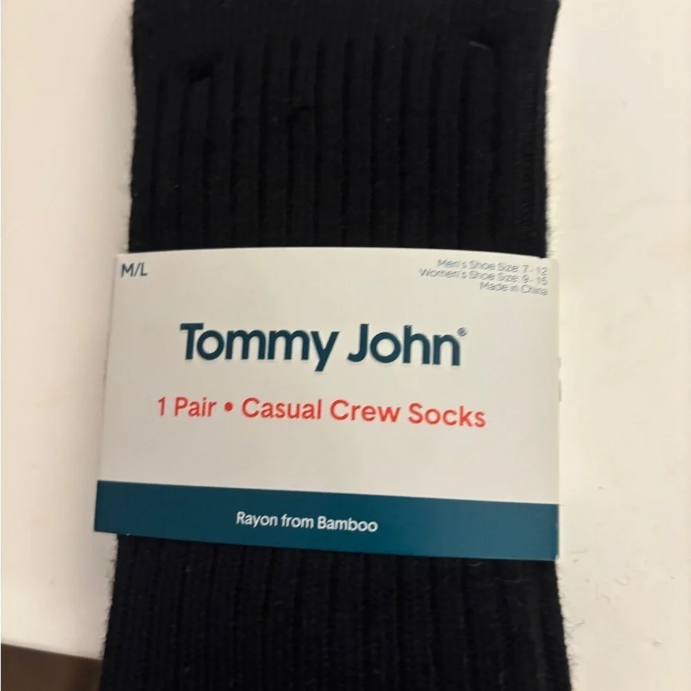 NEW! Tommy John Black Casual Crew Socks